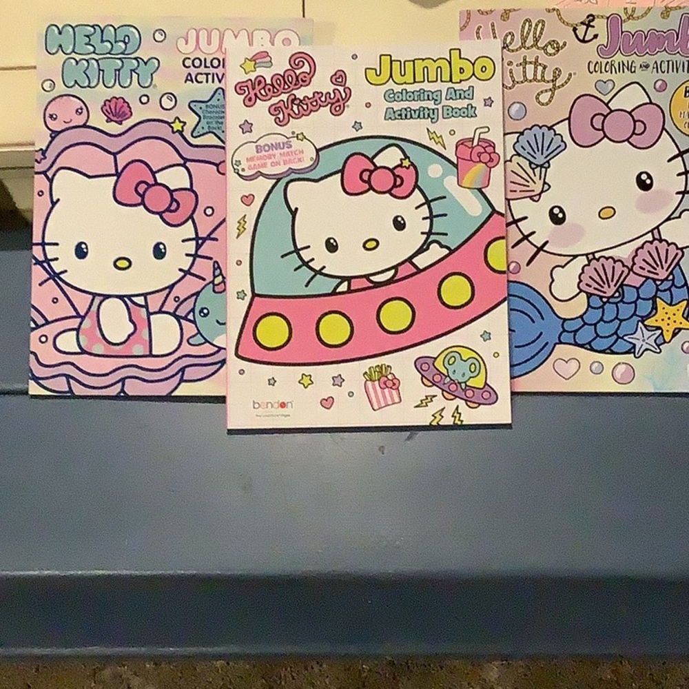 3 New Hello Kitty Coloring and Activity Books